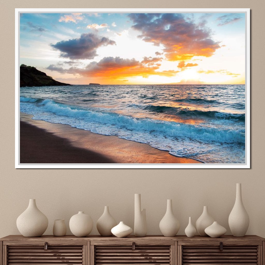 Maui Black Sand Beach Canvas Wall Art