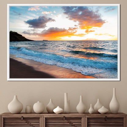 Maui Black Sand Beach Canvas Wall Art
