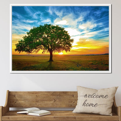 Sunrise Tree Canvas Wall Art