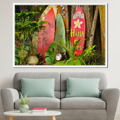 Surfboards in Hawaii Canvas Wall Art
