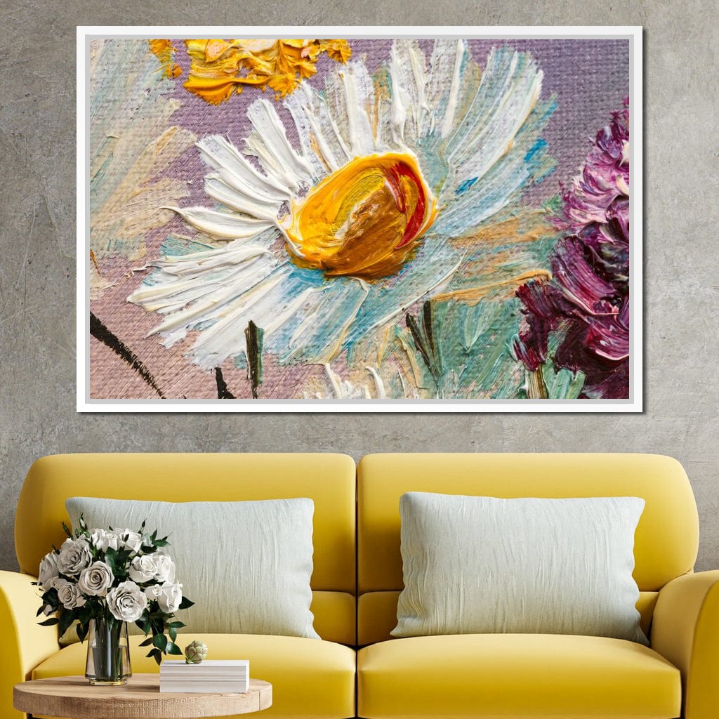 White Daisy Canvas Wall Art