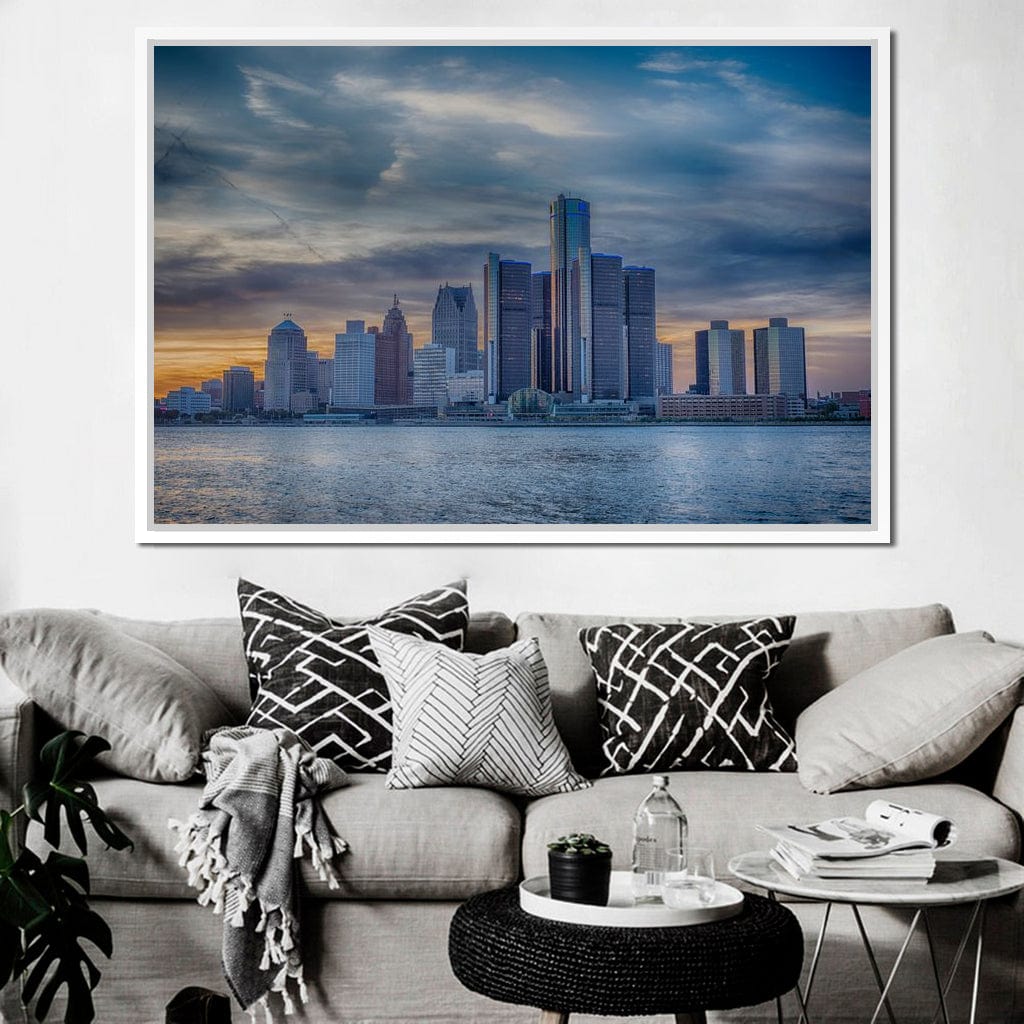 Detroit Skyline Canvas Wall Art
