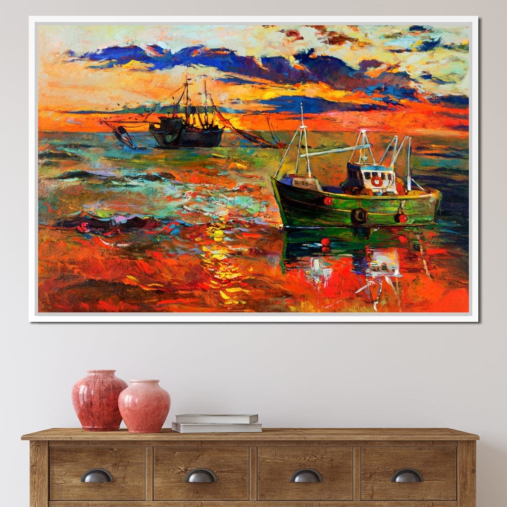 Fishing Boats Canvas Wall Art