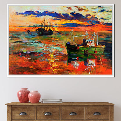 Fishing Boats Canvas Wall Art