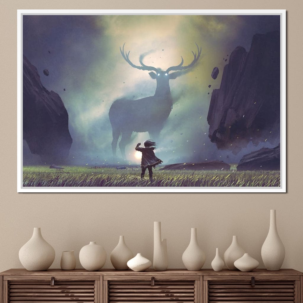 Spiritual Deer Canvas Wall Art