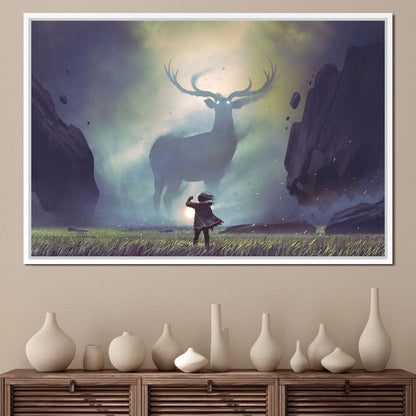 Spiritual Deer Canvas Wall Art