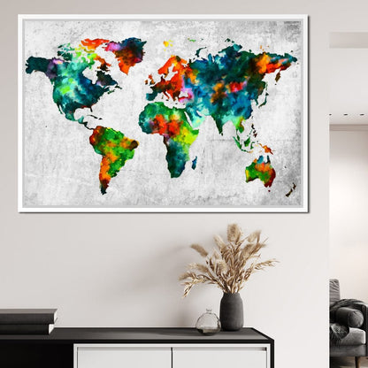 World Map - Mateo Canvas Wall Art