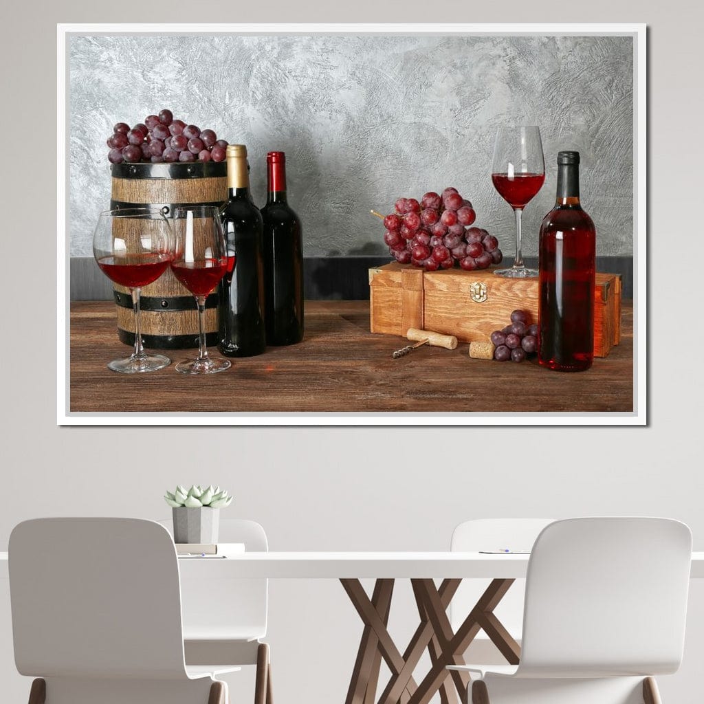 Red Wine Table Canvas Wall Art