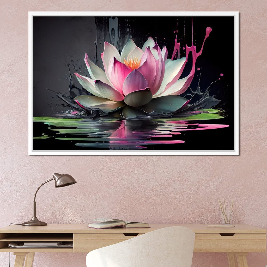 Watercolor Lotus Flower Canvas Wall Art