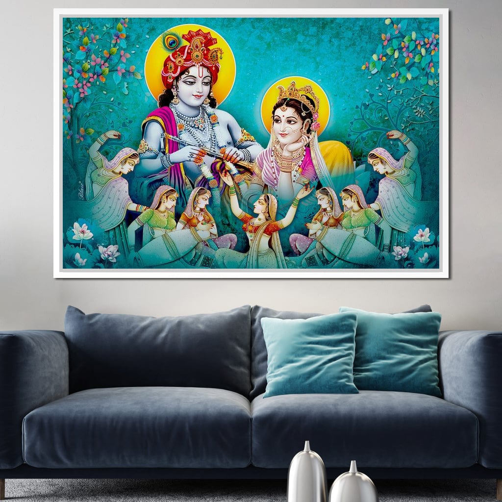 Lord Radha & Krishna Love Song Canvas Wall Art