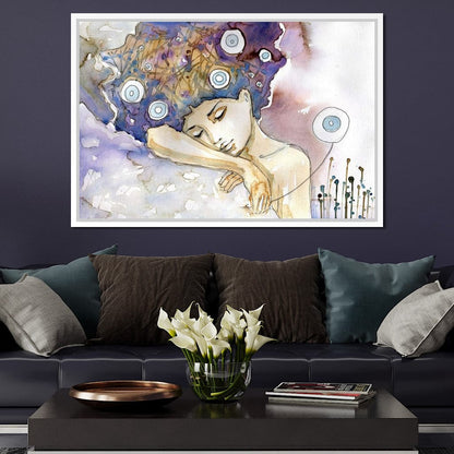 Lost in her Dreams Canvas Wall Art
