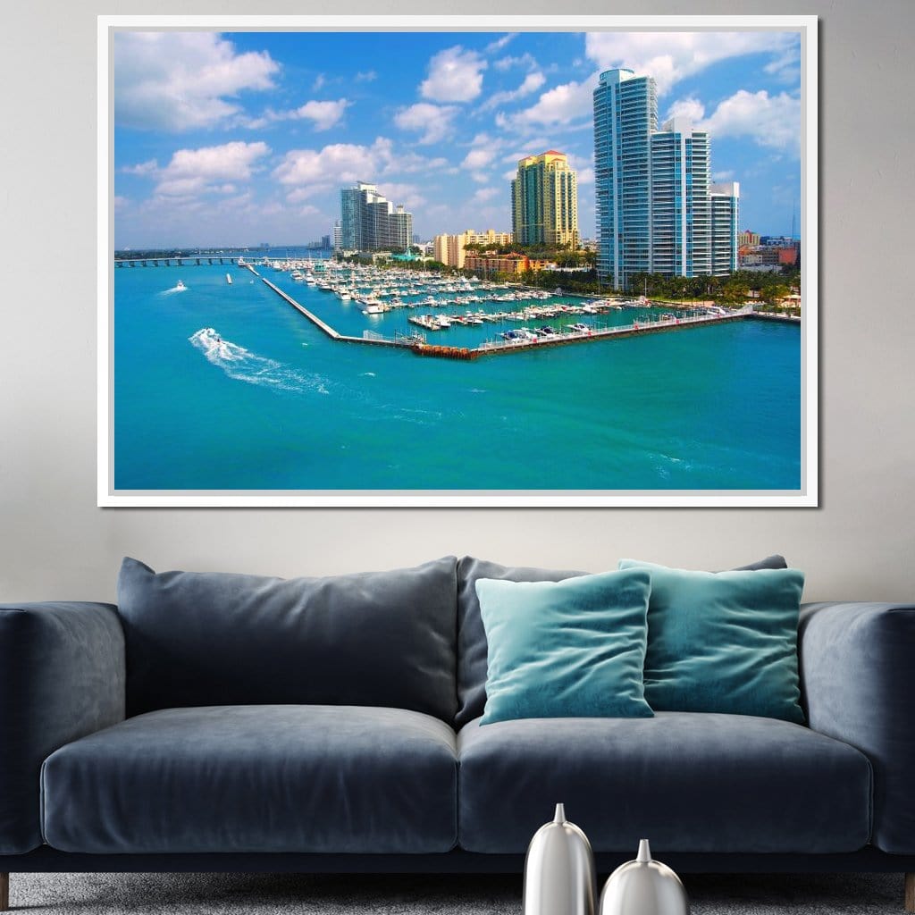 Miami Beach Skyline Canvas Wall Art