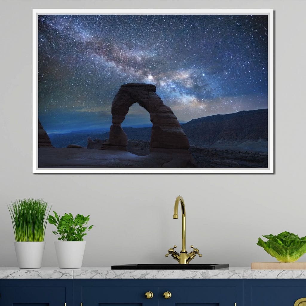 Arch Under the Milky Way Canvas Wall Art