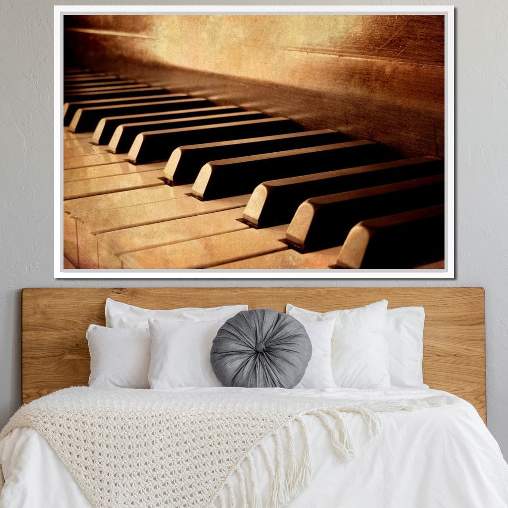 Vintage Piano Keys Canvas Wall Art