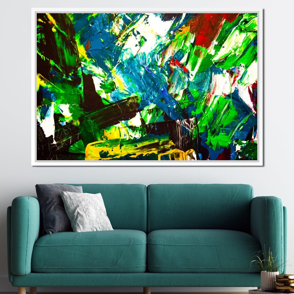 Abstract Emerald Splash Canvas Wall Art