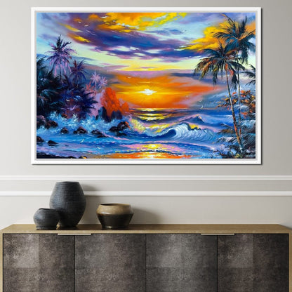 Hawaii Sunset Canvas Wall Art