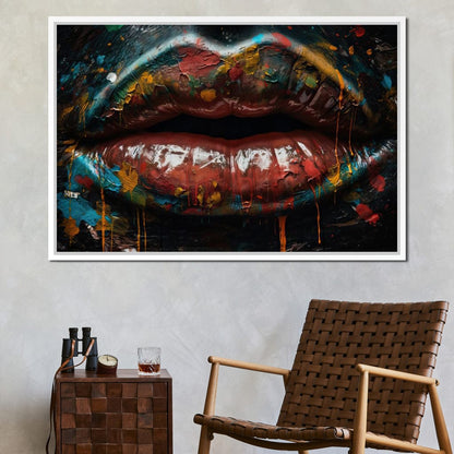 Sensual Women Lips Graffiti Canvas Wall Art