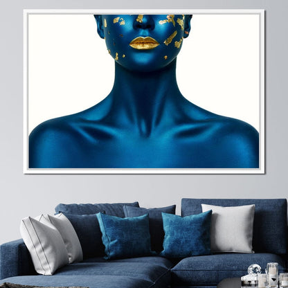 Blue Body Paint Canvas Wall Art