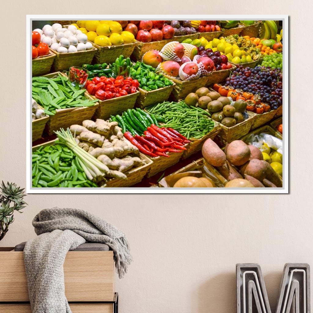 Fruit & Vegetables Market Canvas Wall Art