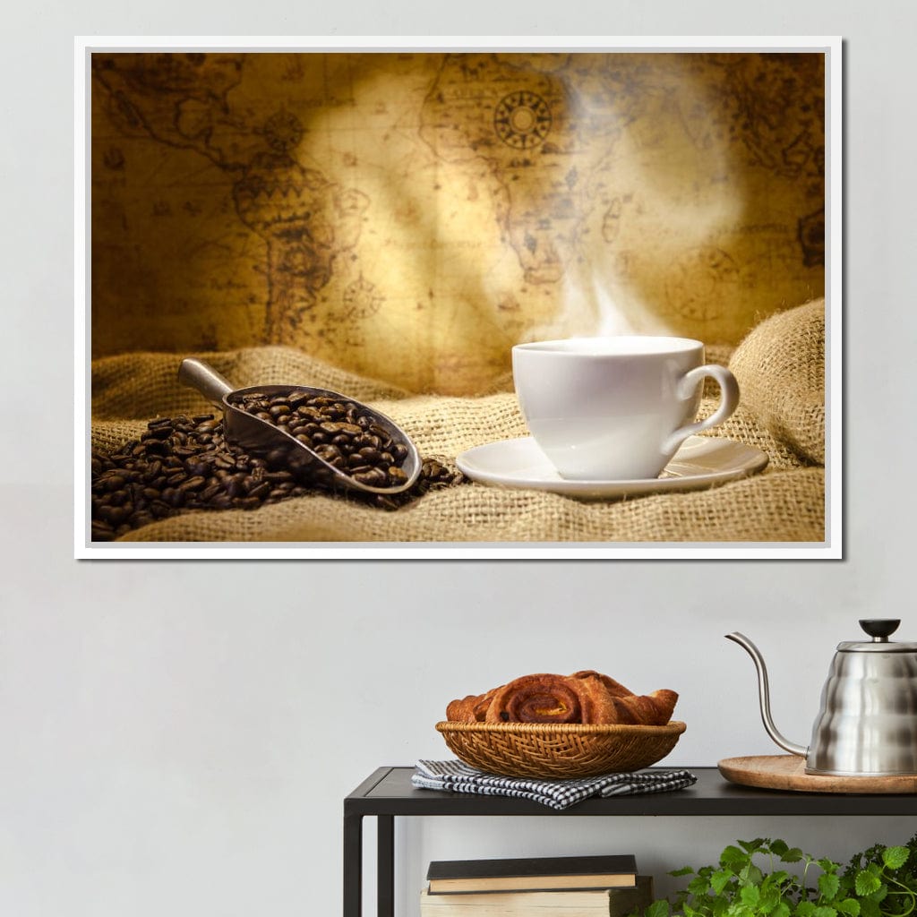 World of Coffee Canvas Wall Art