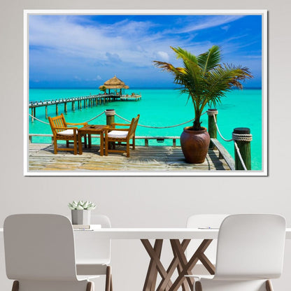 Coffee on the Beach Canvas Wall Art