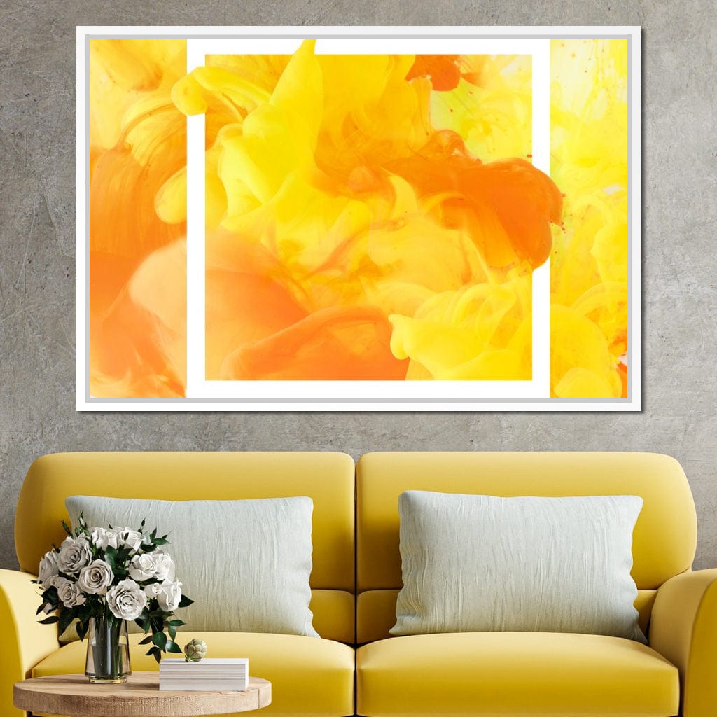 Yellow & Orange Smoke Canvas Wall Art
