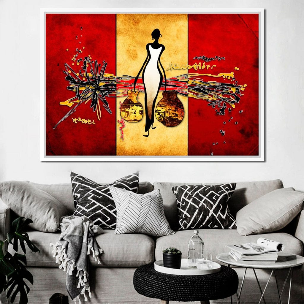 African Silhouette Canvas Wall Art