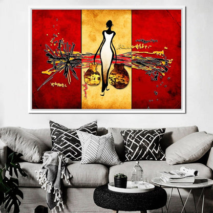 African Silhouette Canvas Wall Art
