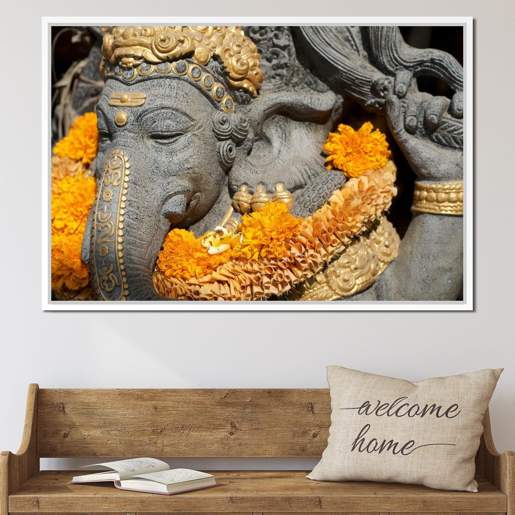 Ganesh Statue In Bali Canvas Wall Art