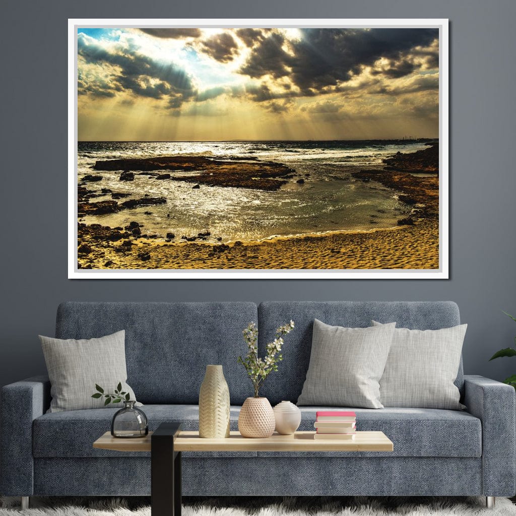 Sunrays Beach Canvas Wall Art