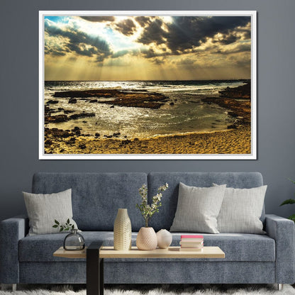 Sunrays Beach Canvas Wall Art