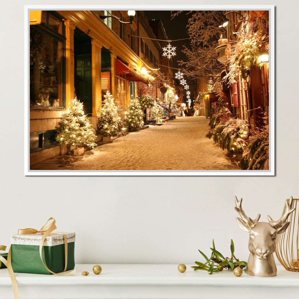 Christmas in Quebec City Canvas Wall Art