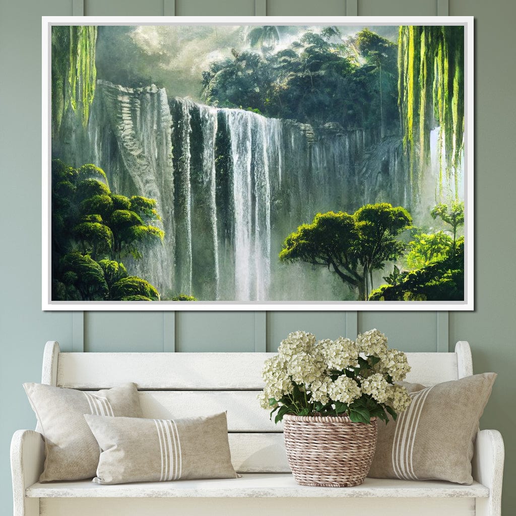 Waterfall in the Jungle Canvas Wall Art