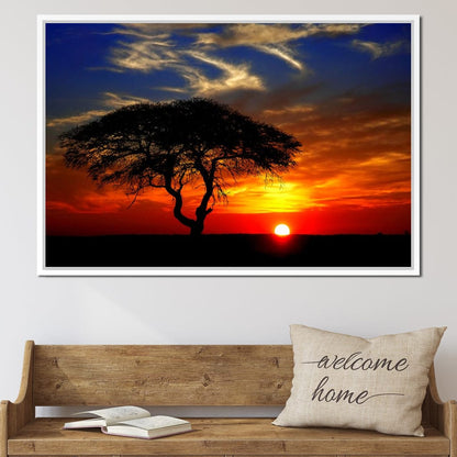 African Landscape Sunset Canvas Wall Art
