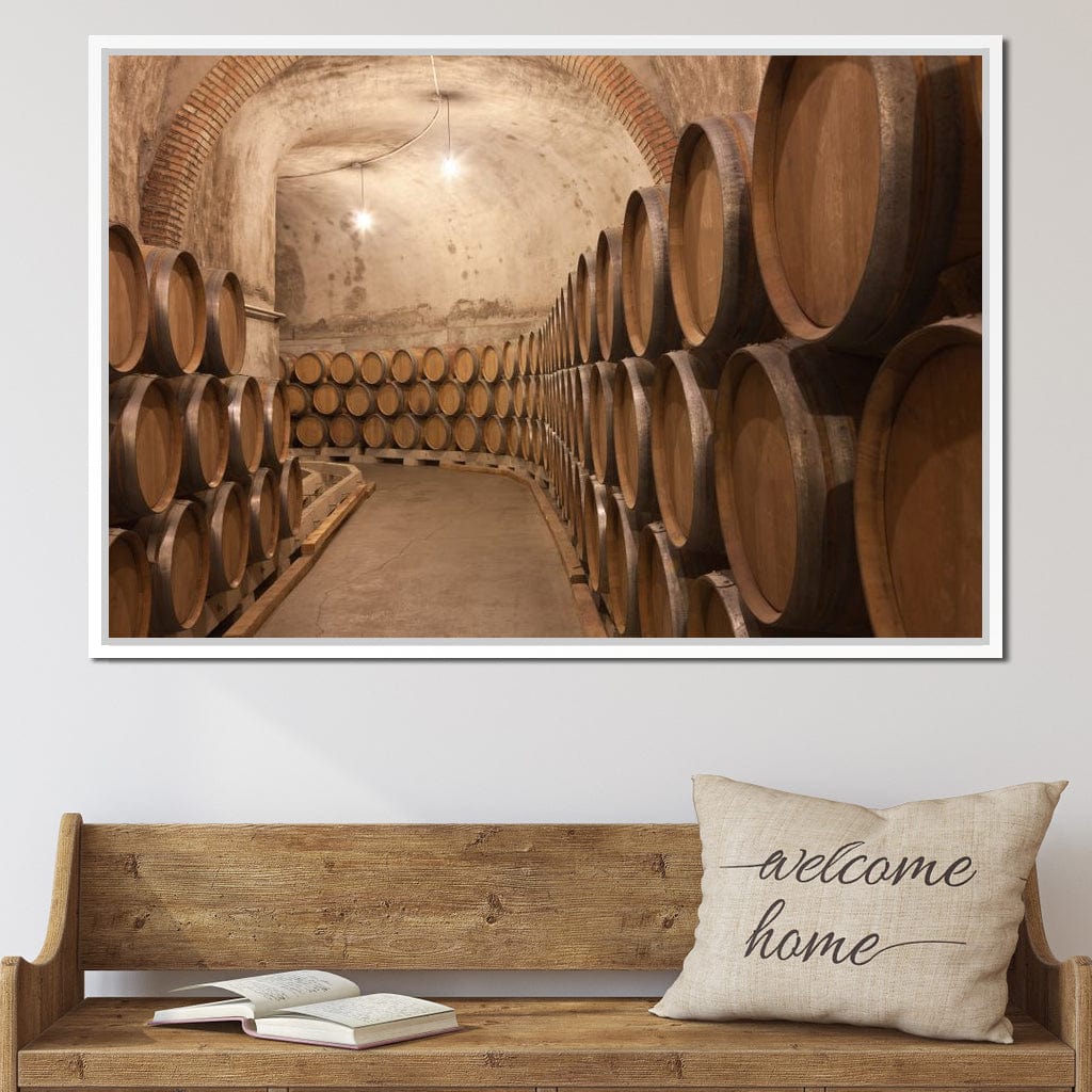 Barrels of Wine Canvas Wall Art