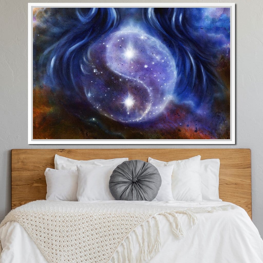 Yin Yang Stars Canvas Wall Art