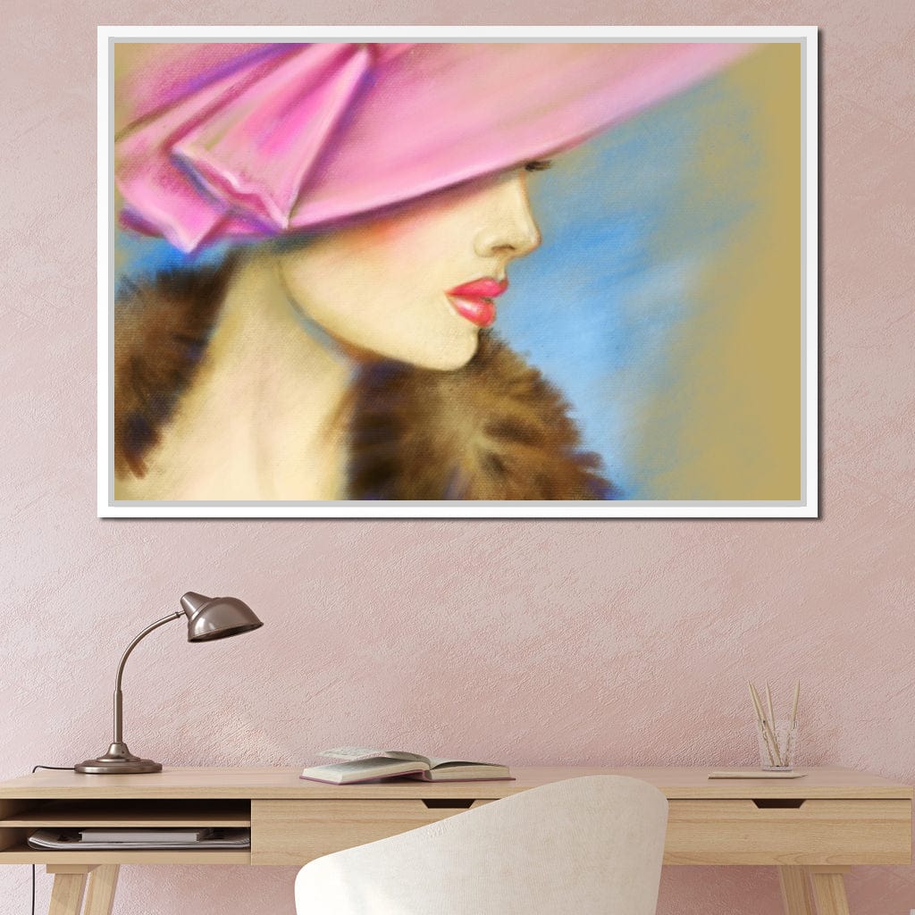 Pink Hat Fashion Canvas Wall Art