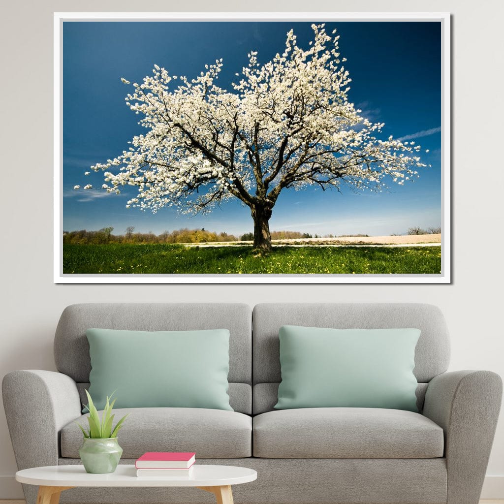 White Tree Canvas Wall Art