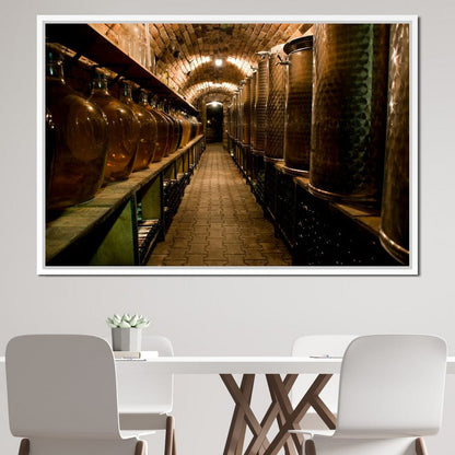 Wine Cellar Corridor Canvas Wall Art