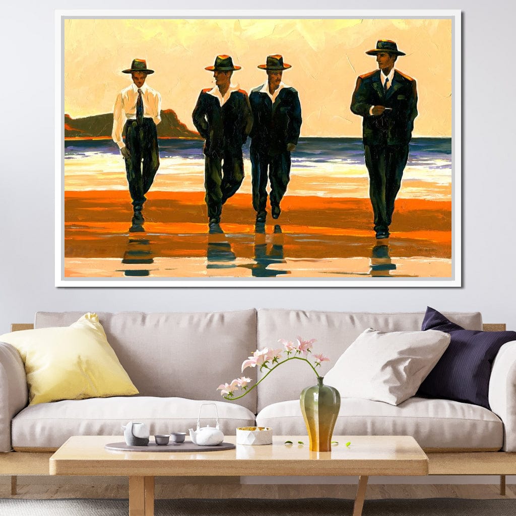 Men's On The Beach Canvas Wall Art