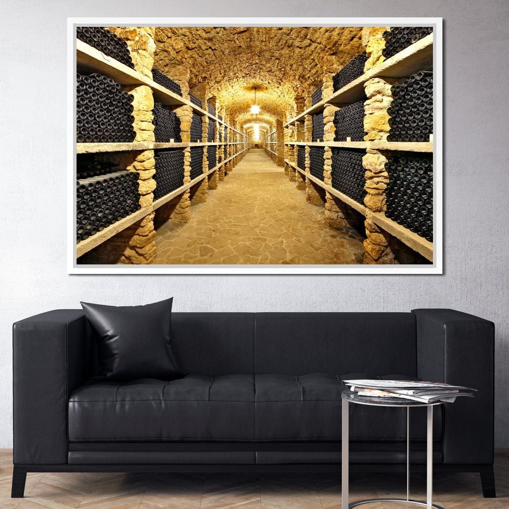 Wall of Wine Bottles Canvas Wall Art