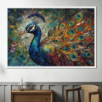 Celestial Peacock Canvas Wall Art
