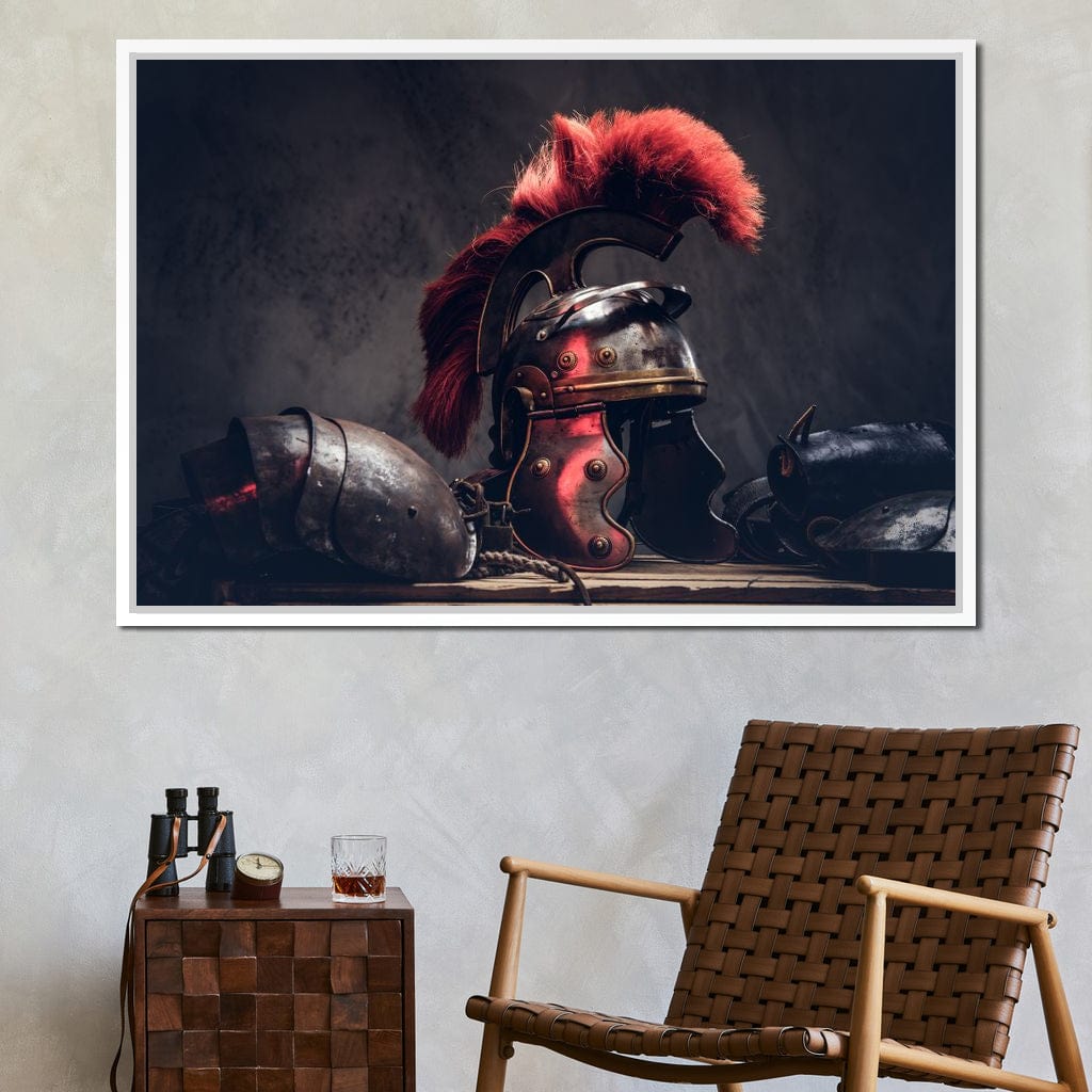 Roman Warrior Helmet Canvas Wall Art