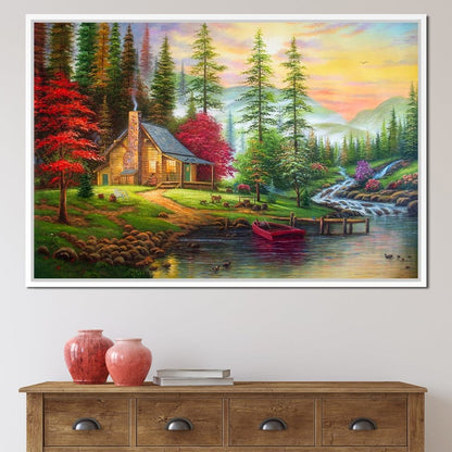 The House by the River Canvas Wall Art