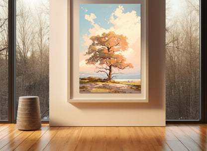 Oak Tree Canvas Print – Abstract Nature Art | Framed & Ready to Hang Canvas