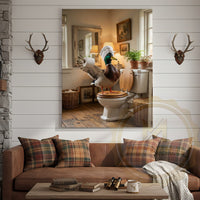 Duck Canvas Cottage Bathroom Towel Wrapped Humor Canvas Wall Art