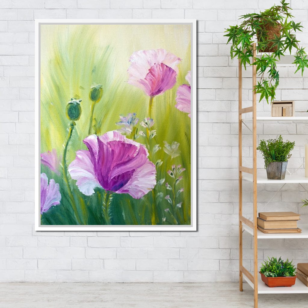 Purple Poppies Canvas Wall Art