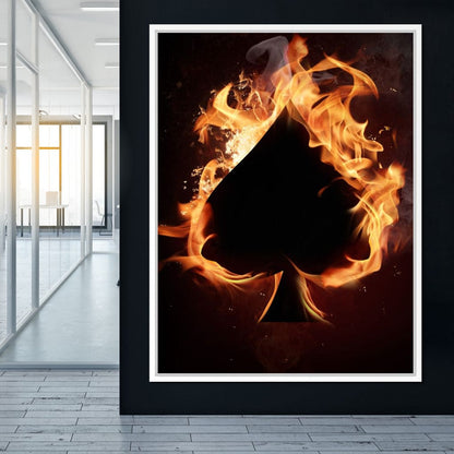 Spade on Fire Canvas Wall Art