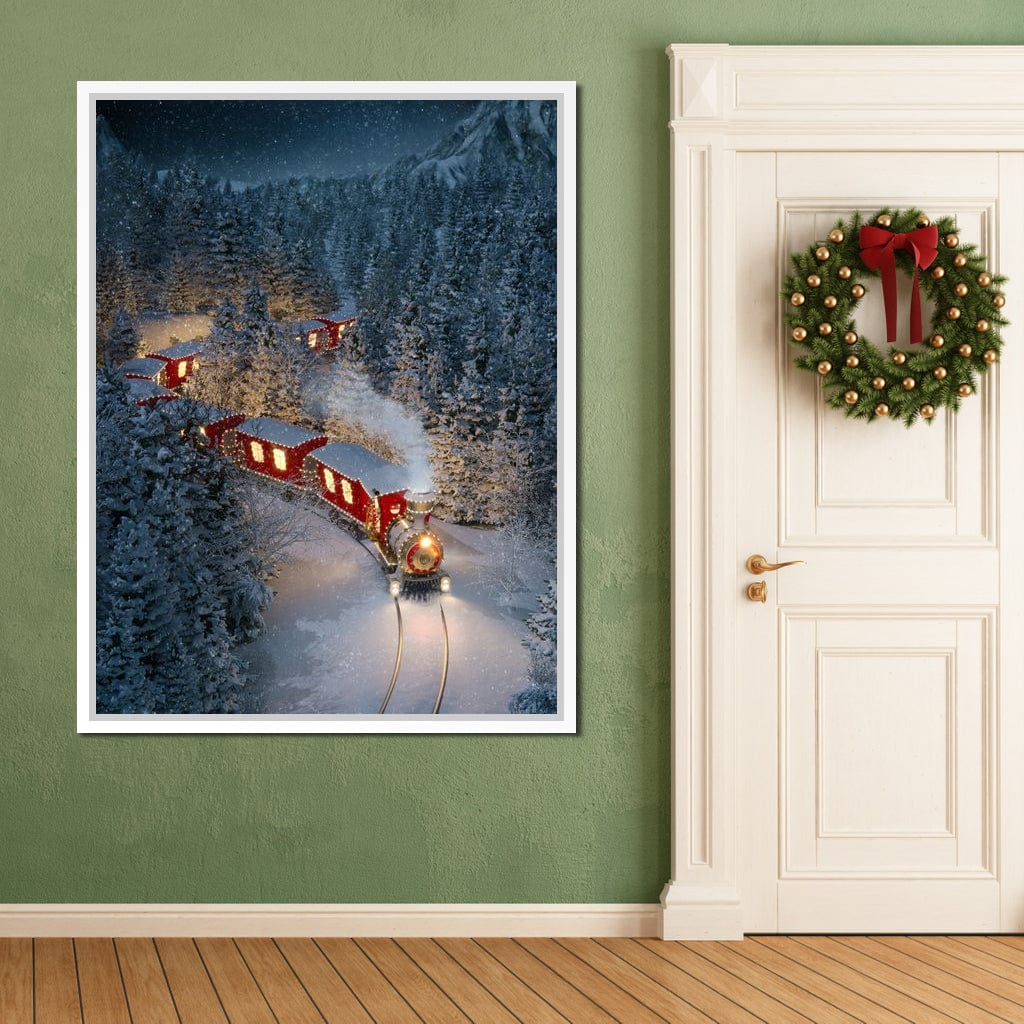 Christmas Train Canvas Wall Art
