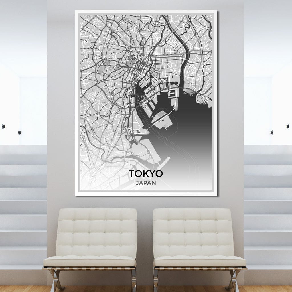 Map of Tokyo, Japan Canvas Wall Art
